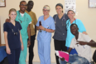 The International Outreach badge recognized students for coursework examining public health disparities and participation in a two-week mission trip to Senegal. Students performed nearly 1,600 procedures to help treat more than 400 patients.