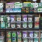 Cannabis products on shelves. 