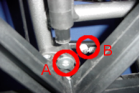 Figure 6: Upper Axle Hole (A) and Spring Mounting Hole (B) Positioning. 