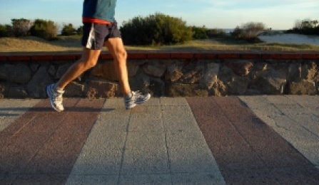 Runner on a bike path.