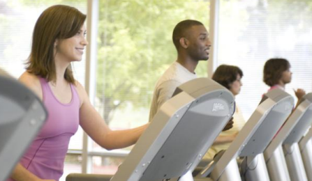 CDC staffers making use of the treadmills, taking part in some aerobic exercise. 