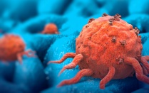 Cancer cells, 3d illustration. 