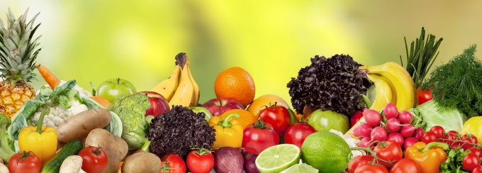 Cornucopia of fruits and vegetables. 