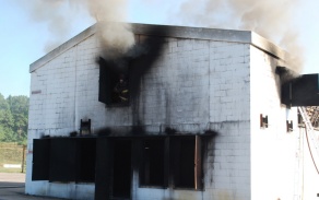 smoking building. 
