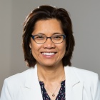 A portrait of Diana Aga, of the department of chemistry and the RENEW Institute, taken in April 2023 in the Natural Sciences Complex. Photographer: Meredith Forrest Kulwicki. 