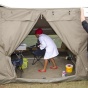 tent at a refugee camp. 