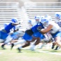 Abstract blur images made at football practice in the UB Stadium during the first week of practice in August 2021. Photographer: Meredith Forrest Kulwicki. 