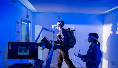 Images from the Center for Research and Education in Special Environments, part of the School of Public Health and Health Professions at the Sherman Annex on South Campus in April 2021. The lab work under Dave Hostler, with the Department of Exercise and Nutrition Sciences. 