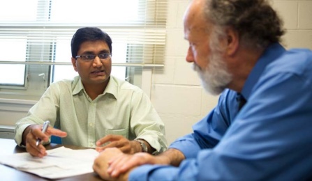 Student Milind Chaudhari and Gaspar Farkas, PhD. 
