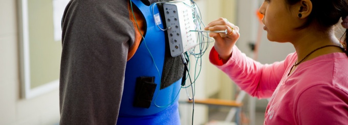 Participant wearing a sensor vest. 