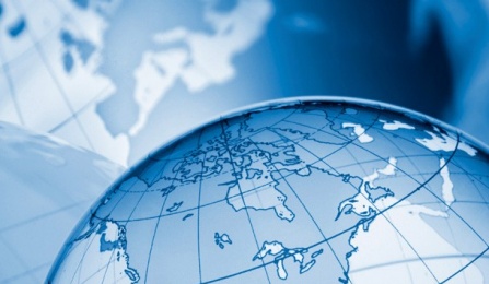 Globe view of North America. 