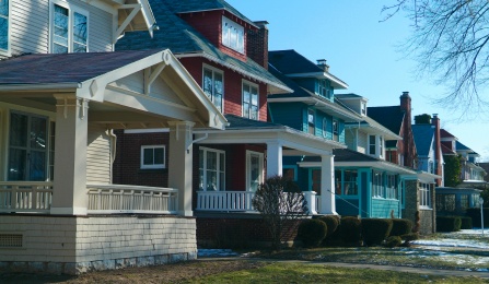 A row of houses in Buffalo.