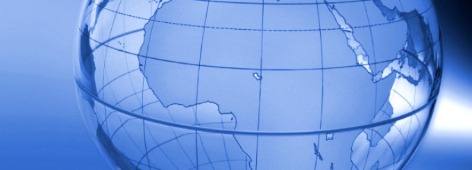 Globe and map of Africa. 