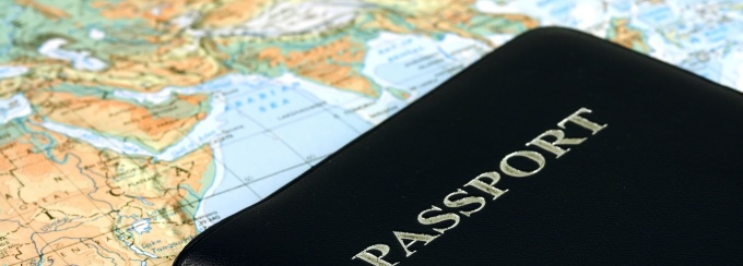 map with passport. 