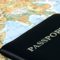 map with passport. 
