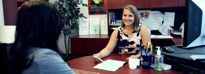 An advising session in progress. 