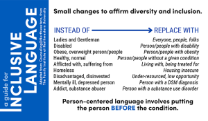 Small changes to affirm diversity and inclusion. 