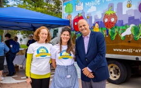 Veggie Van team in front of the Veggie Van. 