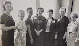 Zoom image: Nancie Greenman, far right, served as UB's first OT program director from 1954 - 1971. 