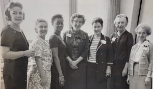 Zoom image: Nancie Greenman, far right, served as UB's first OT program director from 1954 - 1971.  