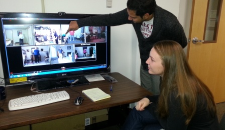 Students monitoring participants' progress. 